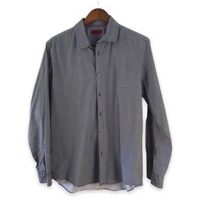 Alfani Slim Fit button down b&w shirt‎ size L